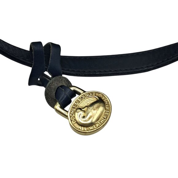 Vintage Dooney & Bourke Bag AWL Navy Blue Pebbled Leather Bucket Tote Shoulder B - Picture 3 of 15